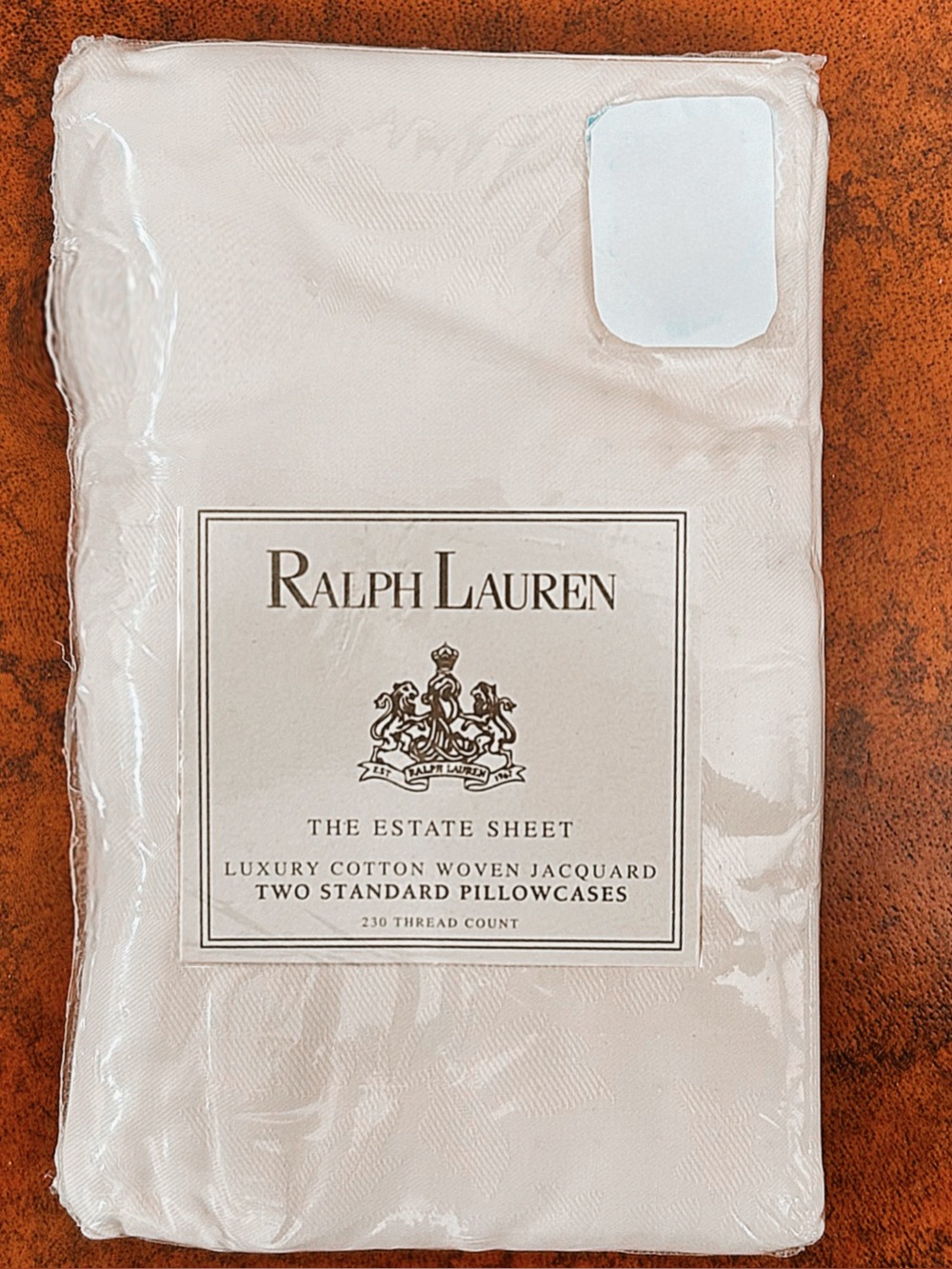 Ralph Lauren Luxury Cotton Woven Jacquard 2ct Pillowcases - Alissa Pattern